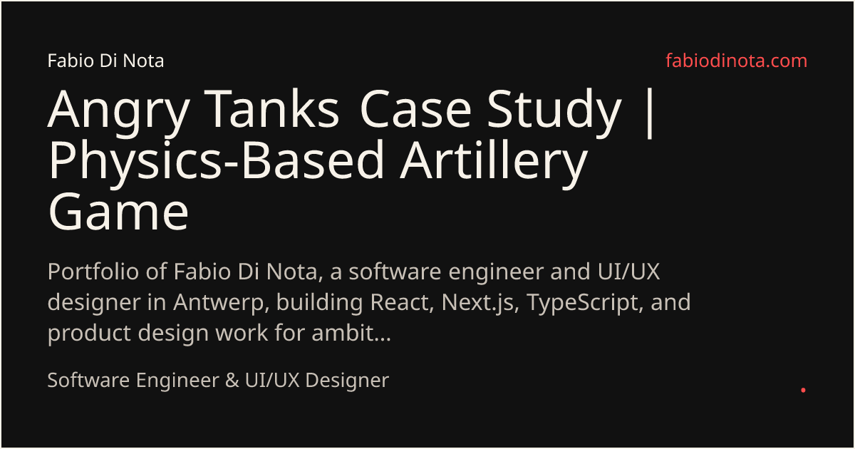 Angry Tanks Case Study | Physics-Based Artillery Game